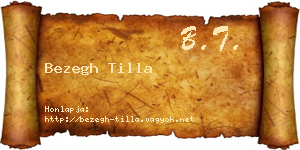 Bezegh Tilla névjegykártya